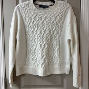 Tommy Hilfiger Women's Cream Cable Knit Sweater